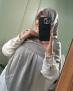 روسری ابریشم ژاکارد زنجیر دار - تصویر 10