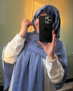 روسری ابریشم ژاکارد زنجیر دار - تصویر 8